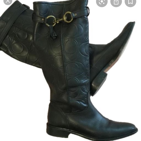 Coach Shoes - Black coach boots western high quality leather